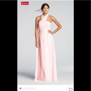 David’s bridal convertible long bridesmaid dress
